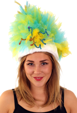 Party Xplosion Bontmuts Carnaval Blauw Geel