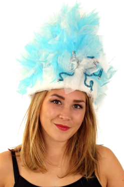 Party Xplosion Bontmuts Carnaval Blauw Wit