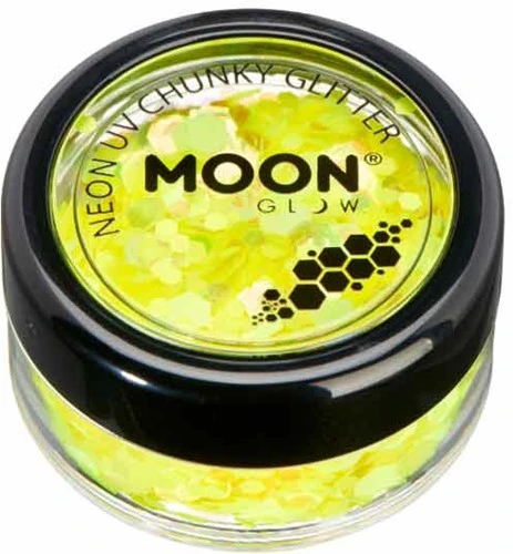 Moon Creations Chunky Glitter Neon UV Geel