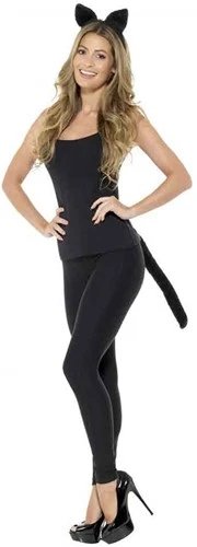 Smiffy's Diadeem Cat Zwart Met Staart