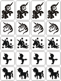 Schmink Specialist Eenhoorn Glittertattoo Sjablonenset