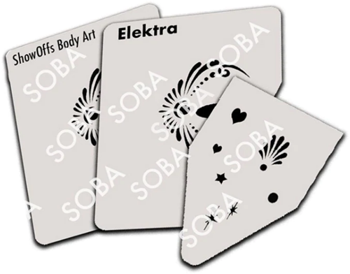 ShowOffs Body Art Elektra Masker Schmink Sjabloon - Afbeelding 2