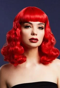 Fever Bettie Pruik Met Korte Ponny Rood