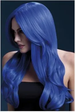 Fever Khloe Pruik Neon Blauw