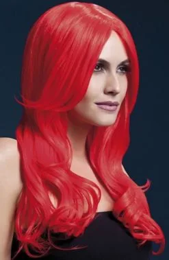 Fever Khloe Pruik Neon Rood
