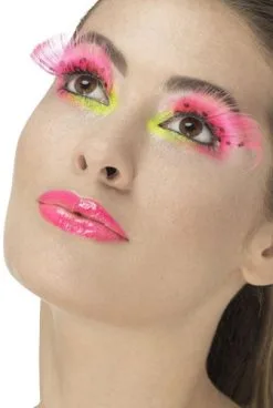 Fever Wimpers Neon Roze Met Stippen