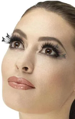 Fever Wimpers Zwart Met Vlinders