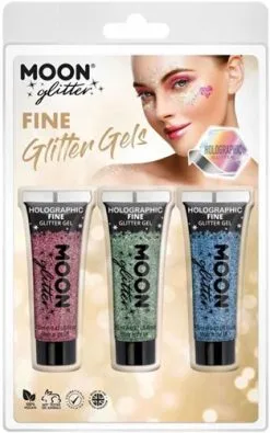Moon Creations Fine Glitter Gels Roze Groen Blauw