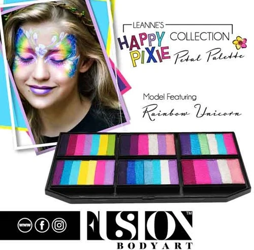 FUSION BODY ART Fusion Schmink Petal Cake Leannes Rainbow Unicorn 25 Gram - Afbeelding 2
