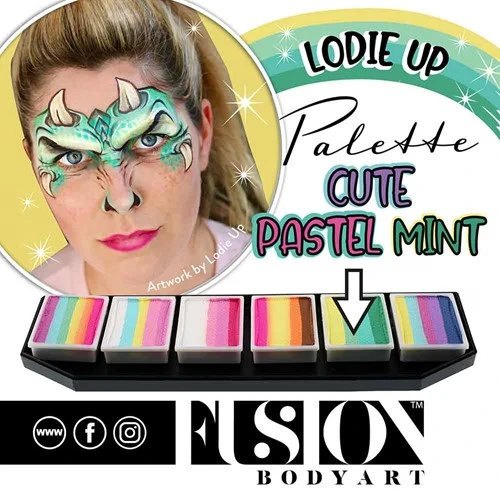 FUSION BODY ART Fusion Splitcake Schmink Lodie Up Cute Pastel Mint 30 Gram - Afbeelding 2