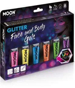 Moon Creations Glitter Face En Body Gels Neon UV Voordeelset