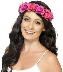 Smiffy's Haarband Floral Roze Bloemen