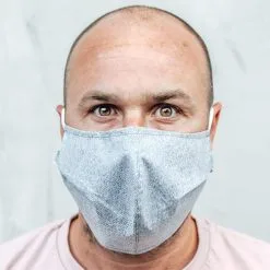 T & M Textiles & More Herbruikbaar Mondkapje Jeans Grijs Maat L