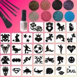 Schmink Specialist Jongens & Meisjes Glittertattoo Set