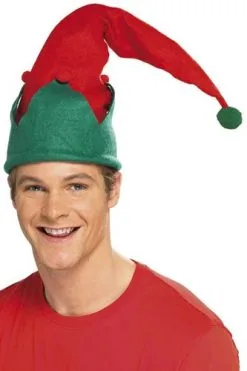 Smiffy's Kerst Elf Muts Rood Groen