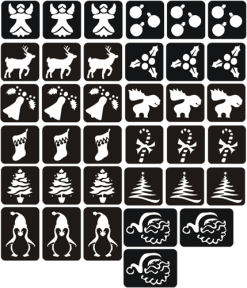 Schmink Specialist Kerst Glittertattoosjablonen Set