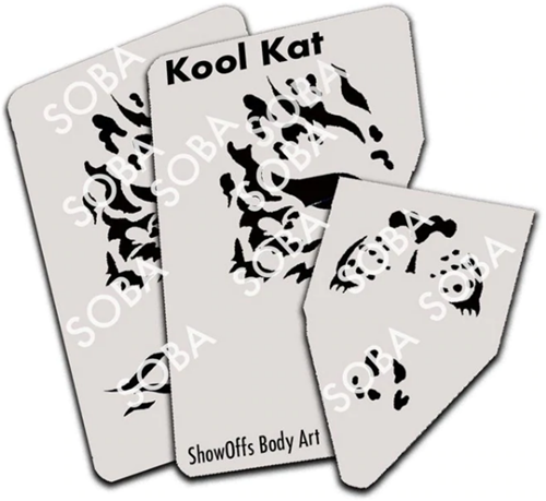 ShowOffs Body Art Kool Kat Masker Schmink Sjabloon - Afbeelding 2