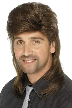 Smiffy's Mullet Heren Pruik Bruin