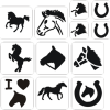Schmink Specialist Paarden Glittertattoo Sjablonenset