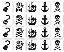 Schmink Specialist Piraten Glittertattoo Sjablonenset