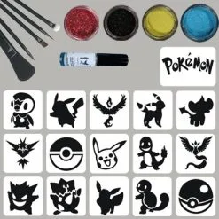 Schmink Specialist Pokemon Glittertattoo Set