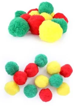 Party Xplosion Pompons Rood Geel Groen