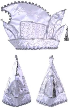 Party Xplosion Prinsenmuts Wit Zilver Maat 63