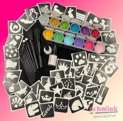 Schmink Specialist Professionele Glittertattoo Set