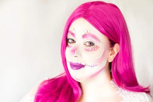 Party Xplosion Pruik Anne Magenta - Afbeelding 2