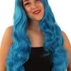 Party Xplosion Pruik Faye Turquoise Lang Haar