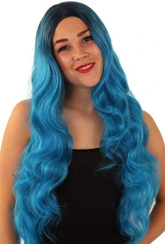 Party Xplosion Pruik Faye Turquoise Lang Haar