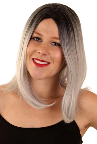 Party Xplosion Pruik Yara Grijs Zwart Lang Haar