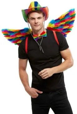 Smiffy's Regenboog Veren Vleugels 80cm