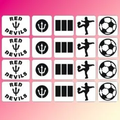 Schmink Specialist Rode Duivels Glittertattoo Sjablonenset