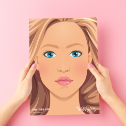 Wabbyfun Schmink Oefenbord A4 Vrouwengezicht Jill