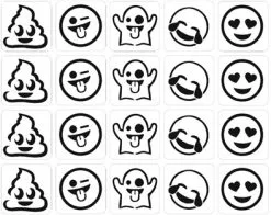 Schmink Specialist Smiley Glittertattoo Sjablonenset