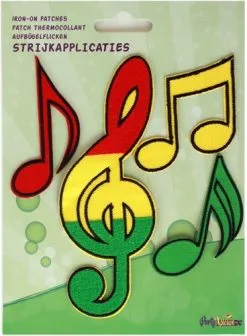 Party Xplosion Strijkapplicatie 4 Stuks Limburg Muzieksluetel En Noten