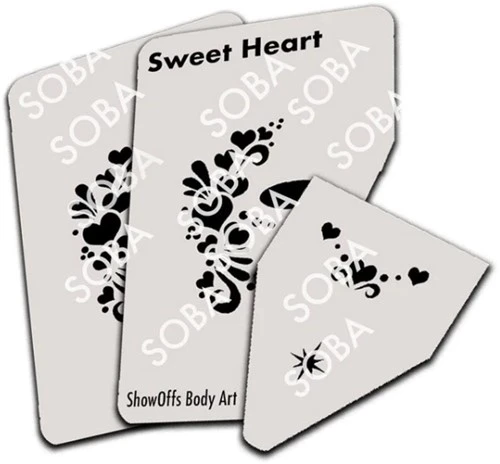 ShowOffs Body Art Sweet Heart Masker Schmink Sjabloon - Afbeelding 2