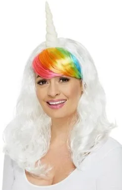 Smiffy's Unicorn Pruik Met Hoorn