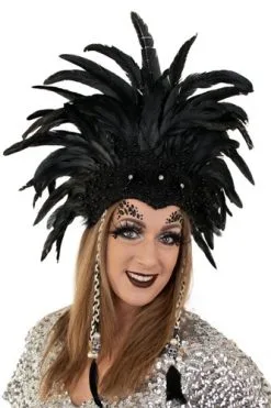 Party Xplosion Veren Hoofdtooi Zwart