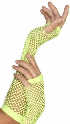 Smiffy's Visnet Handschoenen Neon Groen