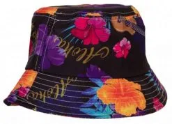 Party Xplosion Vissershoedje Hawaiiprint Zwart