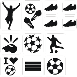 Schmink Specialist Voetbal Glittertattoo Sjablonenset