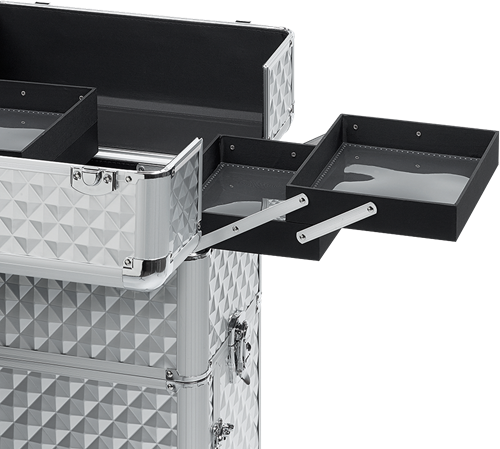 Sibel Zilver Diamant Look Make-up Trolley - Afbeelding 3