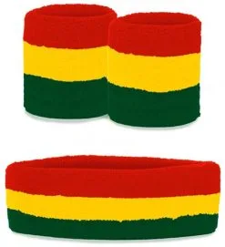 Party Xplosion Zweetbandjes Set Limburg Rood Geel Groen